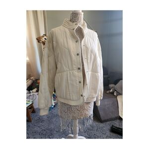 BlankNYC Ivory Bomber Jacket Size M Like New